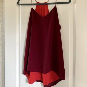 LIKE NEW Express Maroon and Coral Reversible V-Neck Cami